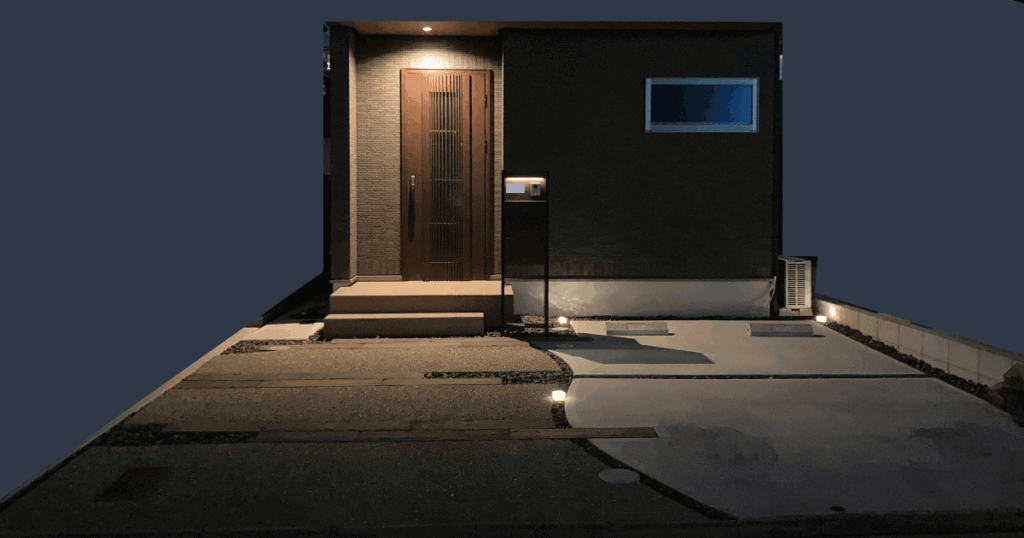 我が家の外構 夜
